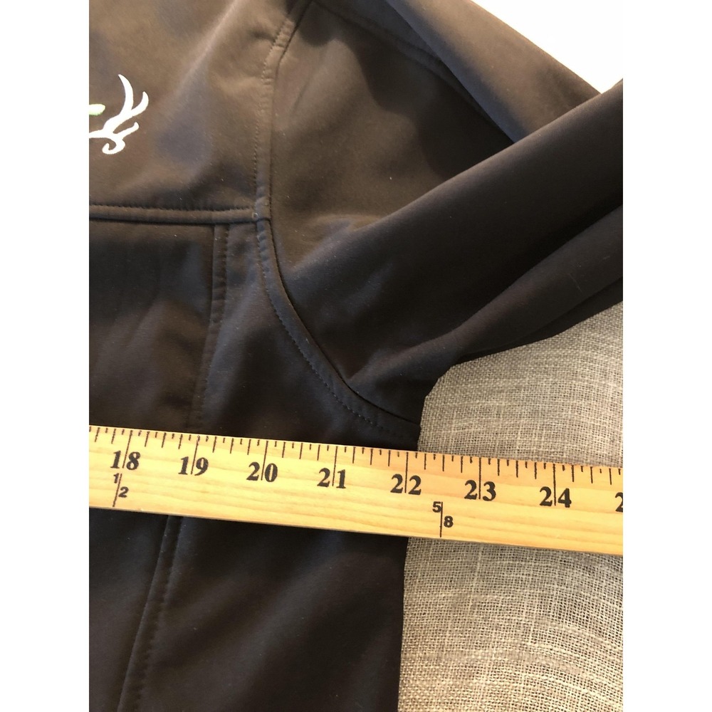 Bone Collector Jacket Mens Large Black Softshell Full Zip Fleece Lined Hunting - Picture 7 of 8